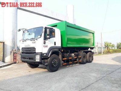 Xe chở rác thùng rời ( Hooklift ) Isuzu 3 chân 20 khối