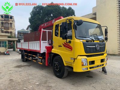 Xe tải Dongfeng 2 chân gắn cẩu 5 tấn Unic URV554