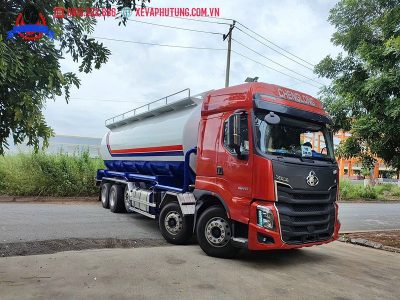 Xe bồn chở cám thổi khí nén Chenglong 5 chân 34 khối