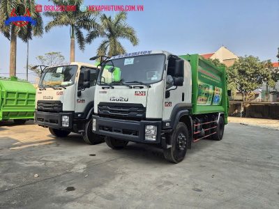 Xe ép rác 14 khối ISUZU FVR34LE4 thùng Inox